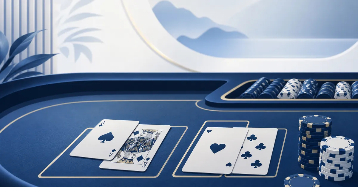 Illustration av bordsspelet baccarat på nätcasino.