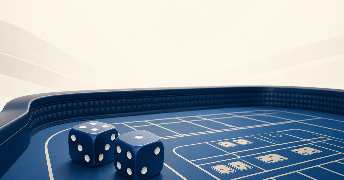 Illustration av bordsspelet craps på nätcasino.