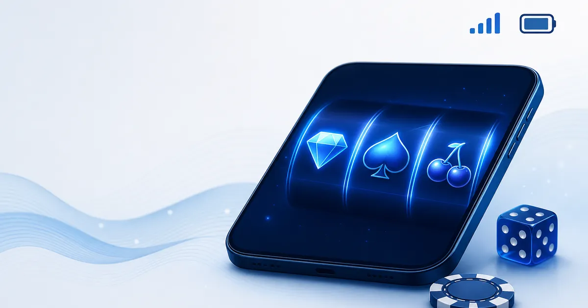 Illustration som visar mobilcasino på smartphone.